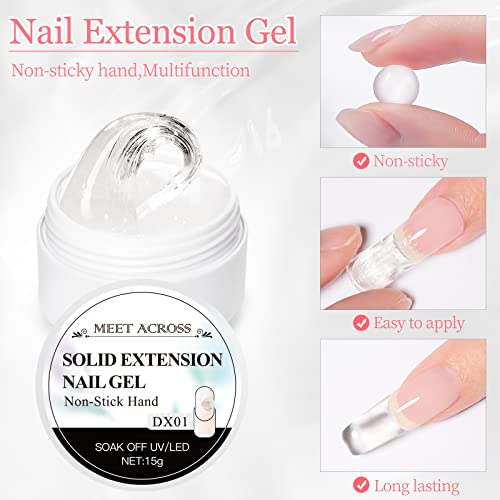 Solid Gel Builder For Nails, 2Pcs Clear Pink Nail Extension Gel, Non-Sticky Hand 3D Sculpture Nail Gel Carving Gel, Hard Gel For Nails With Portable Mini Nail Lamp, Builder Nail Gel For Home Diy Nail Salon #TOP4