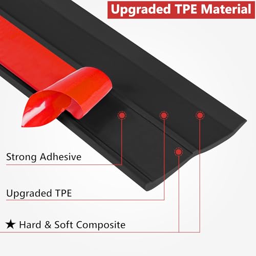 40FT Garage Door Seal Top and Sides Universal TPE Weather Stripping Garage Soft and Hard Composite Door Trim Weatherproofing Seals with 40 Nails and 40 Lids (Black) by MYFAMIREA - Image 3