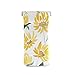 HUSSRITY Eyeglasses Case Yellow Watercolor Flowers Sunglasses Pouch Soft PU Leather Squeeze Top Eyeglass Holder Portable Glasses Case For Women Men