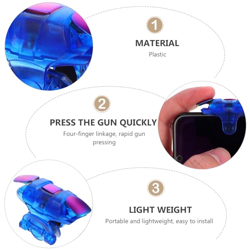 Alipis Controlador Móvil Gatillo Metálico Azul para Juegos Disparador Ajustable y Antideslizante Accesorio Creativo para Juegos Móviles Compatible Teléfonos Inteligentes - imagen 5