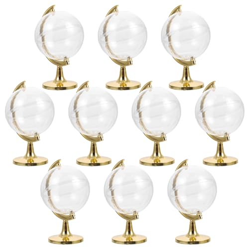 Abaodam Transparent Round Candy Box Globe Candy Jar for Clear Plastic Treat Storage Cake Display Wedding Birthday Party Favors Food-Grade Material 4.52 X 3.14 X 2.55 in