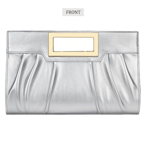 Image of KKXIU Women Clutch Purse Elegant Pleated Evening Bag for Wedding Prom Bridal with Chain Strap