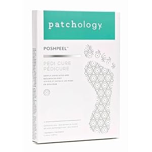 Patchology PoshPeel Pedi Cure – Foot Peel Mask Soak Treatment, Feet Peeling Mask, Pedicure Booties with Deep Exfoliation for Baby-soft Skin, Pedicure Supplies for Foot Care, 1 Pair