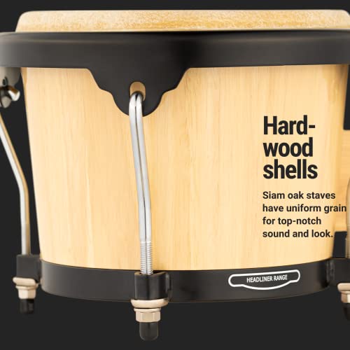 Meinl Percussion Bongos With Rubberwood Stave Shells — Not Made In China — Natural Buffalo Skin Heads, 2-Year Warranty, (Hb100Nt) #TOP1