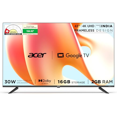 acer 109 cm (43 inches) G Plus Series 4K Ultra HD LED Smart Googl...