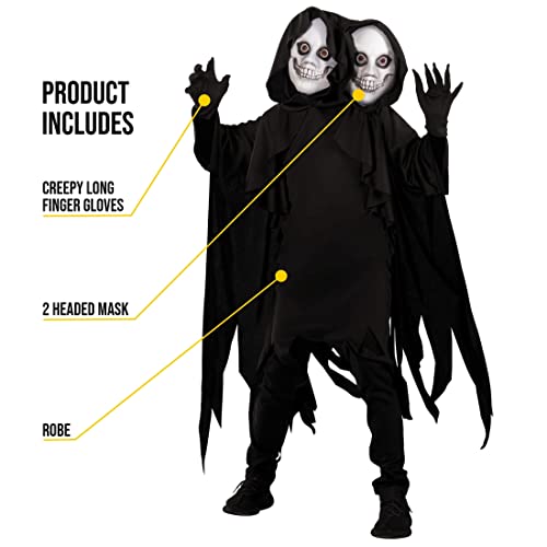 Morph Grim Reaper Costume Kids 2-Headed Ghoul Outfit Scary Ghost Halloween Costumes For Kids #TOP2