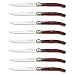 Laguiole by Hailingshan Steak knives Serrated Edge Sharp Light Premium Dishwasher Safe Stainless Steel knife set of 8 wood handle with Gift Box 