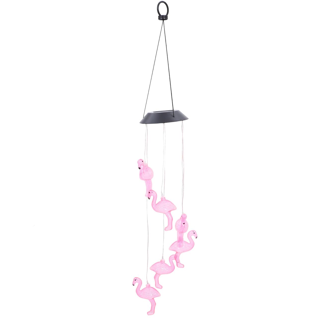 PAMINGONO Solar-powered Flamingo Hanging Light with Ip55 Waterproof Plastic Design Emitting Warm Light, Outdoor Garden and Window Decoration