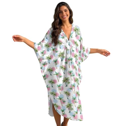 Robe caftan pour femme Xoenoiee grande taille fluide idéale pour vos journées à la plage