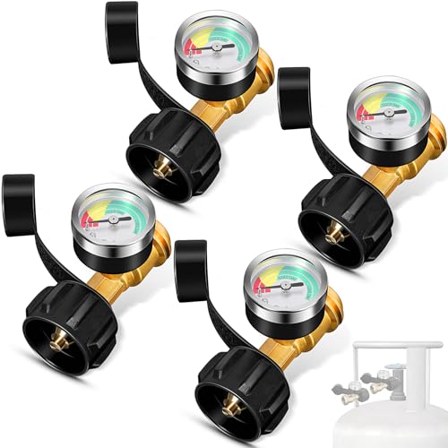 Propane Tank Gauge 4-Pack with Color Coded Dial