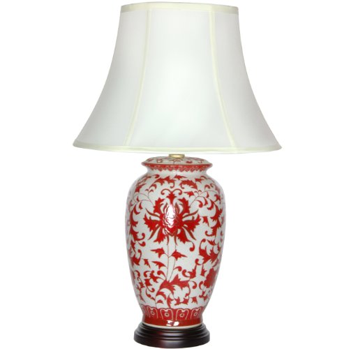 Lámpara de mesa estilo clásico porcelana Red Lantern