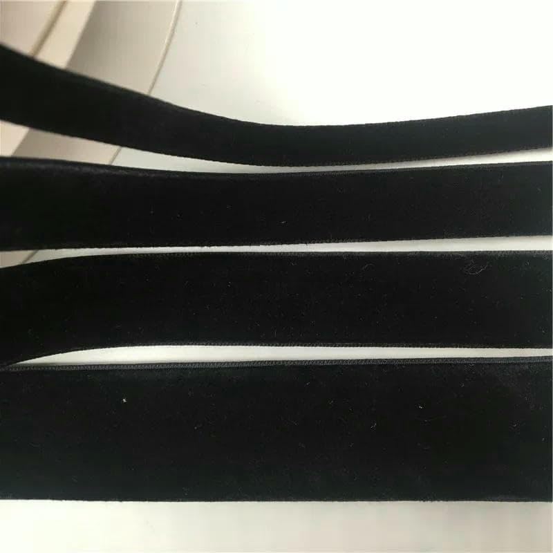 Cinta de terciopelo negro de nailon de doble cara de 6/9/15/19/25/38 mm para decoración de bodas, fiestas, regalos hechos a mano, manualidades navideñas, 1/3/5 yardas (25 mm - 3 yardas)