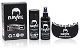 Elevate Hair Building Fibers 3-in-1 Kit for Thinning Hair (Black) Keratin Hair Thickening Powder with Fiber Lock Spray & Hairline Optimizer Comb - Instant Hair Concealer Waterproof for Men & Women