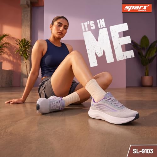 Image of SPARX Sports Running Shoes for Women - Lightweight Breathable Lace-Up Athletic Shoes with Cushioned Comfort, Shock Absorption, Durable Grip, Flexible Sole & Everyday Walking Performance