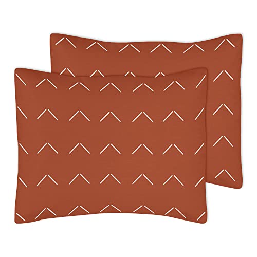 Sweet Jojo Designs Boho Arrow Boy Girl Full Queen Bedding Set Kids Comforter Childrens - 3 Pcs Ivory Burnt Orange Rust Off White Farmhouse Southwest Shabby Chic Designer Bohemian Diamond Collection #TOP4