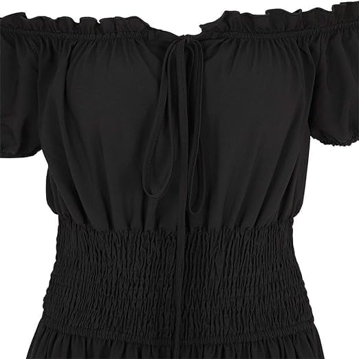 Women Medieval Costume Renaissance Chemise Pirate Peasant Wench Boho Irish Over Dress - Image 4