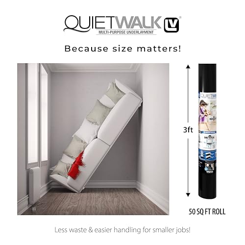 Image of QuietWalk LV 50 - Premium Underlayment for Luxury Vinyl, Laminate & Engineered Wood Flooring (50 sq. ft. Roll)