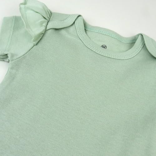 HonestBaby baby-girls 3-pack Ruffle Sleeve Bodysuit3