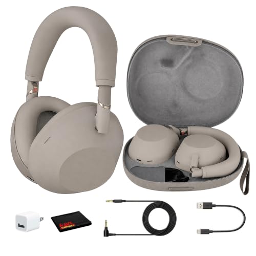 Image of Sony WH-1000XM6 Wireless Noise Canceling Headphones (Sandstone) Bundle