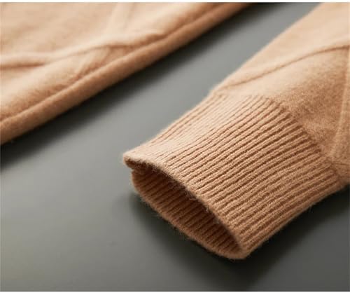 Mnjyihy Men's Long-Sleeved O-Neck Wool Sweater Solid Color Thickenedslim Business Casual Knit Pullover Sweater 5