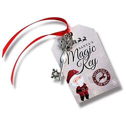 Just A Little Something Christmas Eve Box Fillers | Magic Santa Key | Reindeer Food | Naughty Nice | Xmas Eve | Stocking (Magic Key Santa (Silver)) Cover