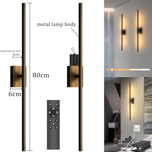 Apliques pared USB recargable interior con luz regulable negra 6