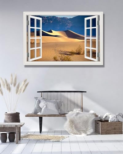 Impression sur toile fenêtre 3D décorative 60x90cm illusion nature - 3