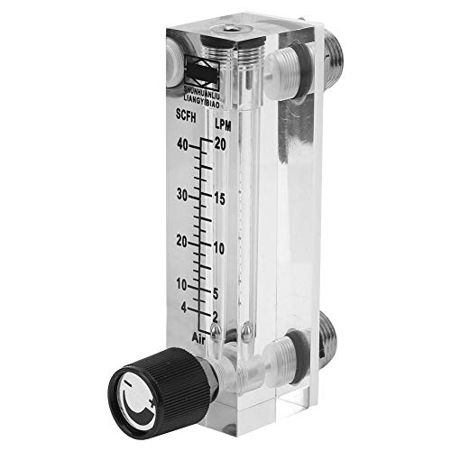 Gas Flowmeter, LZM-6T Adjustable Gas Meter Panel Type Flowmeter Instrument Brass Female 1/4" for Oxygen/Air/Gas 2-20LPM/4-40SCFH