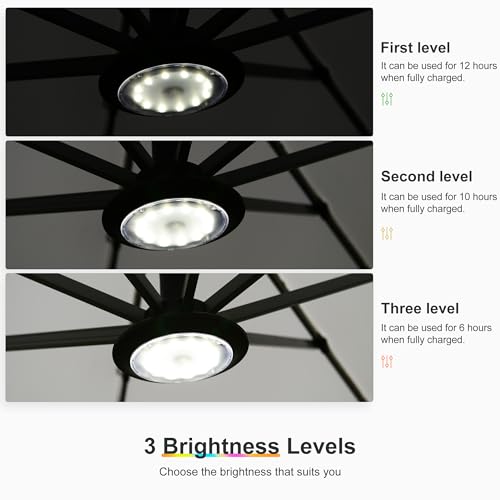 Image of PURPLE LEAF Patio Umbrella Light with Remote Control for Outdoor Use