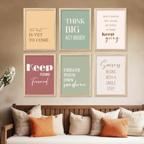 Image of kotart Motivational Quotes Decorative Wall Hanging frames for Living Room | Bedroom | Office | Gift | Decoration frames for Home | Painting wall Decor - Set of 6 (13x17, C) Pack of 6