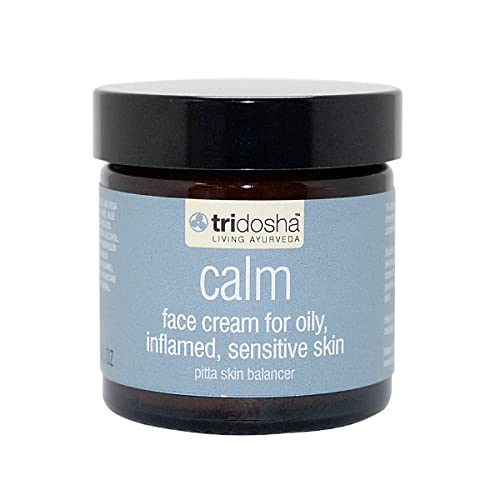 Tri-Dosha Living Ayurveda Face Cream, Pitta Calm 60ml - Vegan - Natural Face Cream for Oily, Inflamed, Sensitive Skin - Chamomile, Lemongrass, Frankincense Essential Oils - All-Natural Ingredients