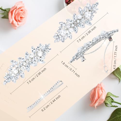 Pinzas para el cabello con brillantes WHAVEL 4 piezas miniatura 4