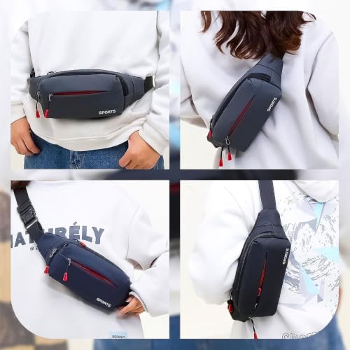 Image of Waist Bag for Men (Grey) | Fanny Waist Pouch Pack, Travel Side Sling, Running & Riding a Bike