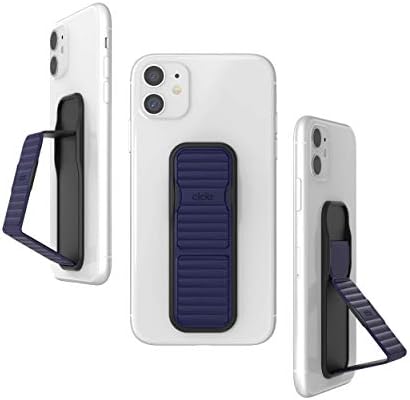CLCKR Cell Phone Grip and Expanding Stand, Universal Phone Grip Holder with Multiple Viewing Angles for iPhone 14/13/12, Samsung Galaxy S22 and More, Phones, Tablets, Navy Pebbled Lines