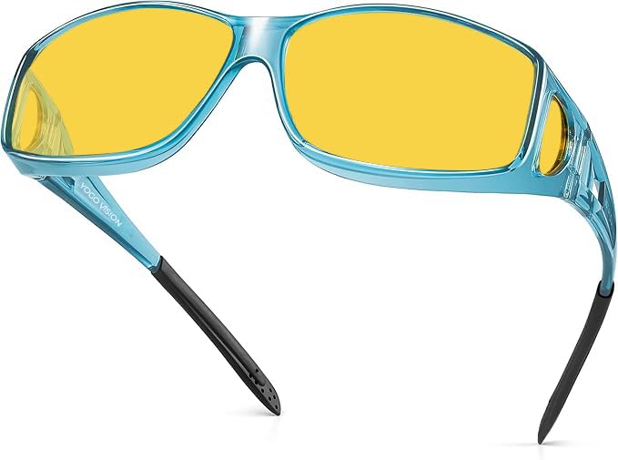 Night Driving Glasses Anti Glare Night Vision Yellow Tint Glare Reducing Fit Over Sunglasses Men Women