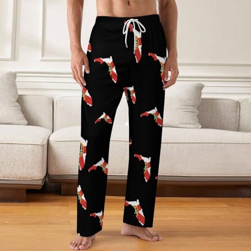 Florida State Flag Map Classic Mens Pajama Pants Sleepwear Soft Lounge Sleep PJ Bottoms with Pockets2