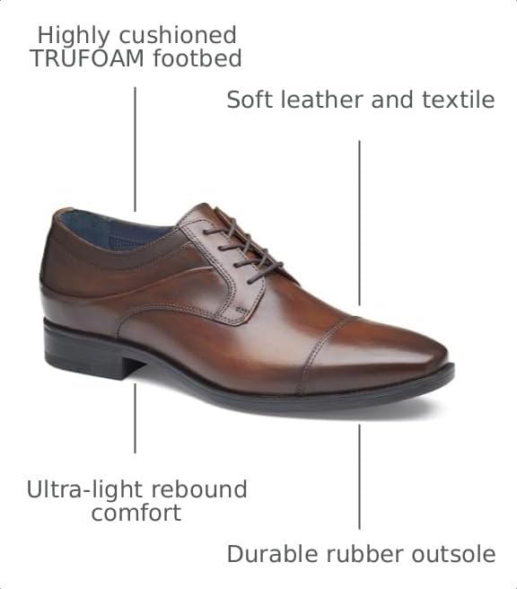 Image of Johnston & Murphy Men's Gibbons Cap Toe Lace-Up Dress Shoe