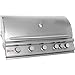 Blaze BLZ-5NG 40" Natural Gas Grill with 5 Commercial Quality 304 Cast Stainless Steel Burners Infrared Rear Rotisserie Burner 80 000 Total BTUs and Removable Warming Rack in Stainless