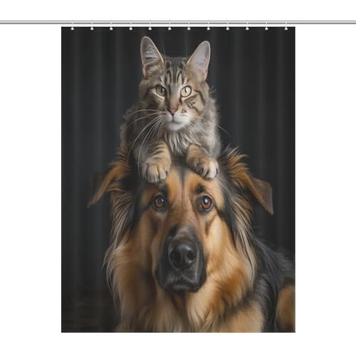 Rideau de douche chien tissu lavable 140x183cm imperméable douche