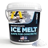 AquaDoc Ice Melt Safe for Concrete - Snow Salt & Rock Salt for Snow, Calcium Chloride Ice Melt for Driveway & Sidewalk Effective at -25°F, 10 Pounds