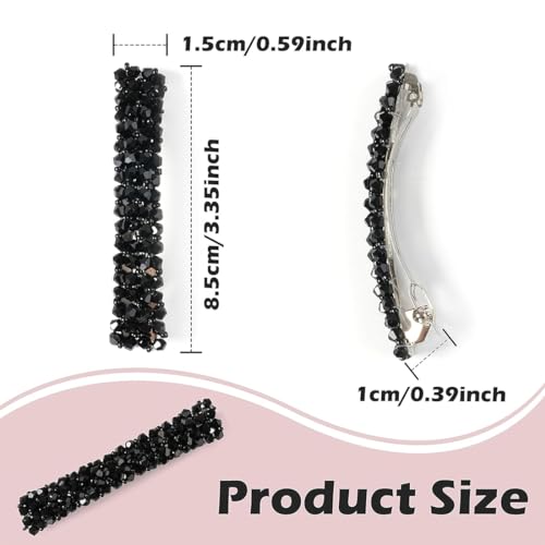 PLABBDPL 3 pezzi fermagli per capelli in cristallo...