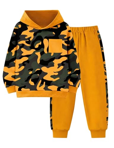 Image of Boys Clothes Fall Winter Outfits Camouflage Long Sleeve Hoodie and Pants 2PC Kids Clothes Boys for 5-14 Years