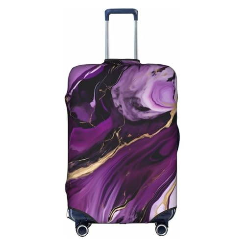 Dark purple texture marble 1 Print Unique Travel Luggage Cover Washable Anti Scratch Suitcase Protector for Vacation