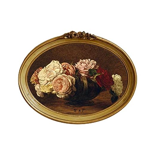 CISOO Vintage Oval Picture Frame 5x7 Antique Photo Frame Decorative Painting Table Top Display and Wall Hanging Home Decor, Ornate Photo Gallery Art, Bronze Gold