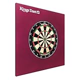 Kings Dart Dart-Set | Dartboard Komplettset: Turnier-Dartscheibe + Dart-Surround | Sisal-Borsten, Spider-Feldbegrenzung | Schutz für Wand u. Darts | Für Soft- u. Steeldarts | Markenqualität