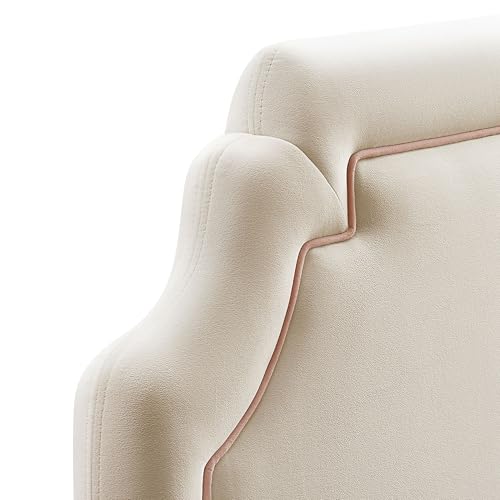 Modway Magnolia King Size Stain-Resistant Performance Velvet Headboard in Alabaster Pink - Padded Cushioned Headboard with Adjustable Mounting Positions by Modway - Used condition - Image 8