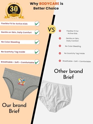 Image of BODYCARE Boy's Cotton Printed Brief Pack of 5 Print Suitable for All Day Wear with Ultrasoft and Durable Waistband for Rash Free Experience (Color & Print May Vary)