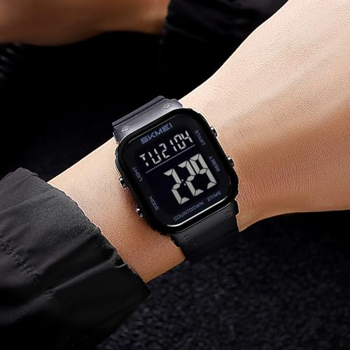 Gosasa Fashion Square Digital Watch for Women Men Multifunction Unisex Outdoor Sport Wristwatch with Dual Time Countdown 50M Waterproof4