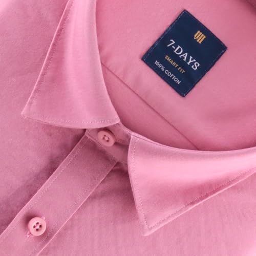 Image of 7-DAYS Men's 100% Cotton Full Sleeve Shirt for Men | Premium Plain Shirt | Tailored Fit (Between Slim & Regular) | Stylish Office & Casual Wear | with Pocket