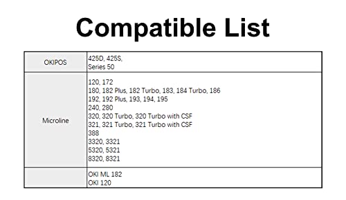 12-Pack Compatible Printer Ribbon Cartridge Replacements For Okidata 52102001 Used For Microline 320 321 Turbo Printers, Microline 100 Series #TOP4